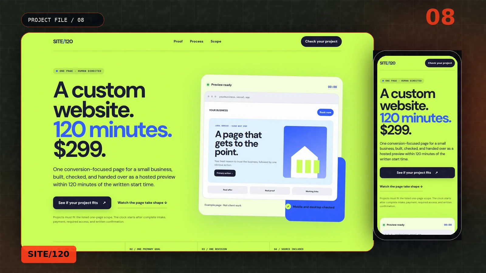 SITE/120 shown across desktop and mobile product views